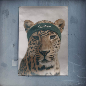 Retrato leopardo inspirado en Cartier - póster