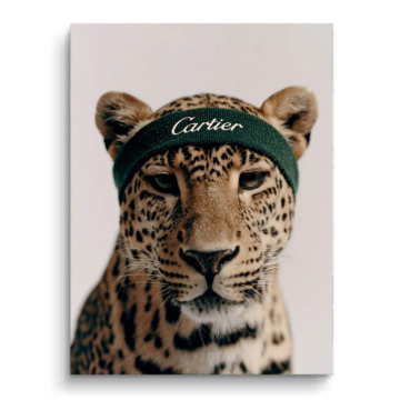 Portret lamparta inspirowany marką Cartier - obraz na matowym PVC