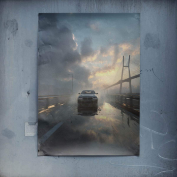 Bmw bridge pluie virée - poster