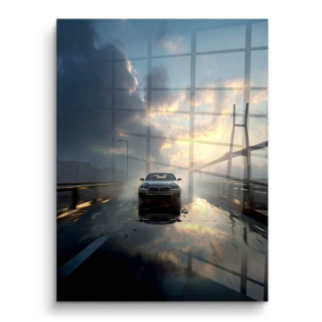 Bmw bridge pluie virée - tableau PVC brillant