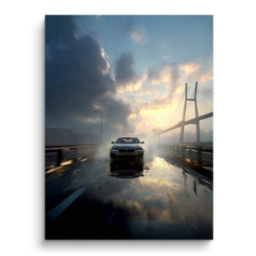 Ruta BMW bridge lluvia - cuadro PVC mate