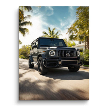 Mercedes G-Wagon Palm Road Canvas Art