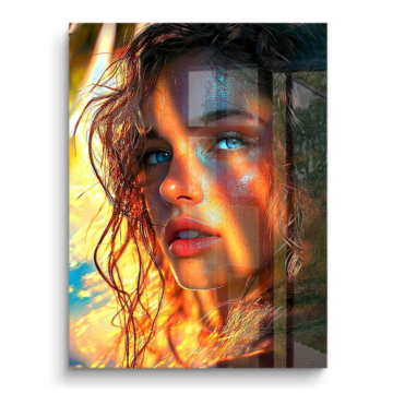 Radiant Sunlit Woman Portrait PVC Gloss Art