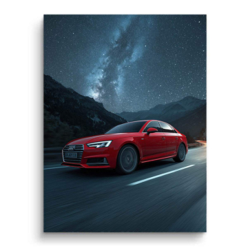 Audi Mountain Night Drive Canvas Art