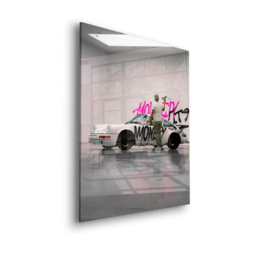 Porsche Money Graffiti Acrylic Glass Art