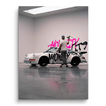 Porsche Money Graffiti Canvas Art