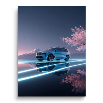 BMW Electric Nachtfahr - Leinwandbild