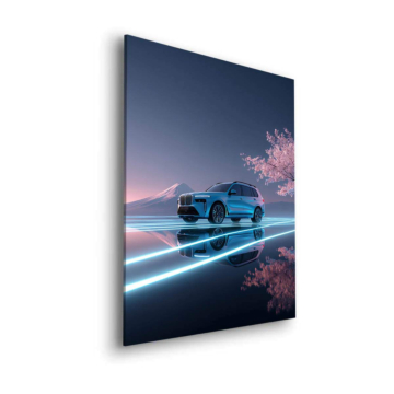 Ruta BMW electric noche - cuadro Dibond mate
