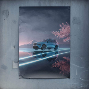 BMW Électrique en virée nocturne - poster