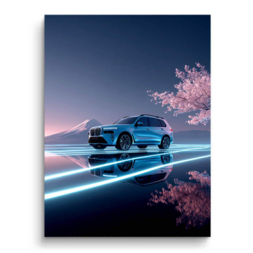 BMW Electric Nachtfahr - PVC-Bild matt