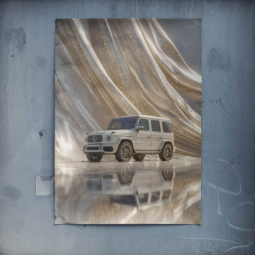 Mercedes G-Class en sala dorada - póster