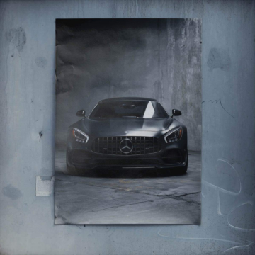 Mercedes AMG Black Front Poster Art