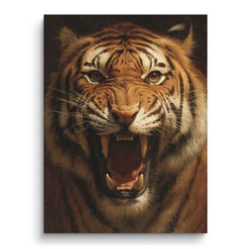 Roaring Tiger Portrait Canvas Art