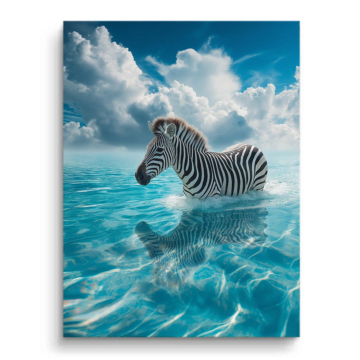 Zebra Ocean Splash Canvas Art