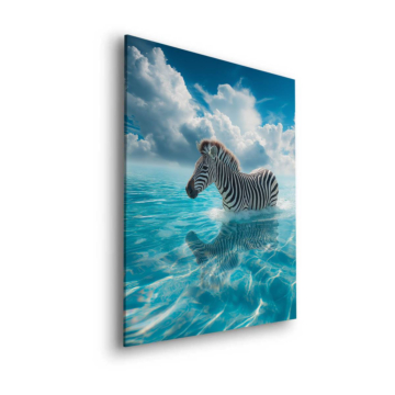 Zebra Ocean Splash Dibond Matt Art