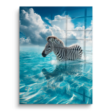 Zebra w oceanicznej bryzie - obraz na PVC z połyskiem