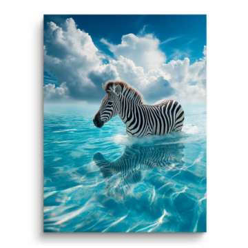 Zèbre océan éclaboussure - tableau PVC mat
