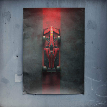 Ferrari F1 à bande rouge - poster