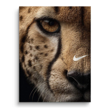 Nike Inspired Cheetah Portrait Canvas Art