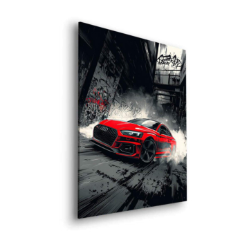 Audi RS con salpicaduras oscuras - cuadro Dibond mate