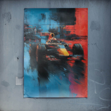 Carrera abstracta de Fórmula 1 - póster