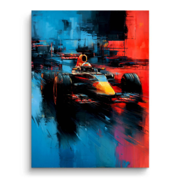 Carrera abstracta de Fórmula 1 - cuadro PVC mate