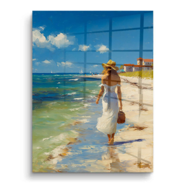 Playa Stroll mujer - cuadro PVC brillante
