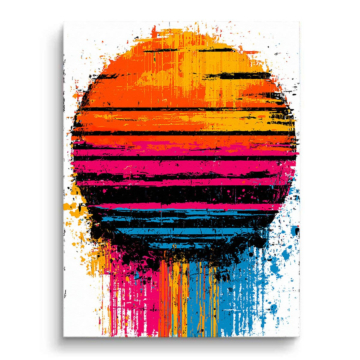 Color Drip Sunset Canvas Art