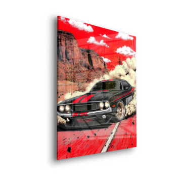 Dodge Charger Desert Poster Acrylic Glass Art