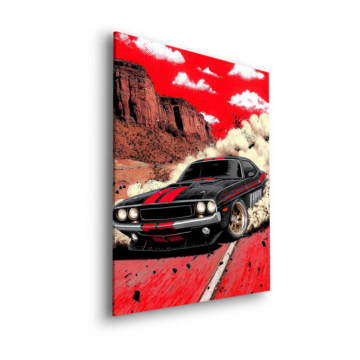 Dodge Charger Desert Poster Dibond Matt Art