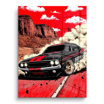 Dodge Charger Desert Poster PVC Gloss Art
