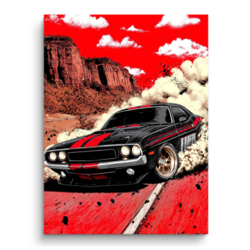 Dodge Charger Desert Poster PVC Matt Art