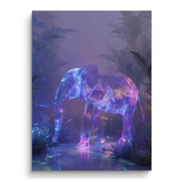 Leuchtend Elefant Nach - Leinwandbild