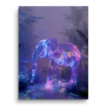 Leuchtend Elefant Nach - PVC-Bild matt