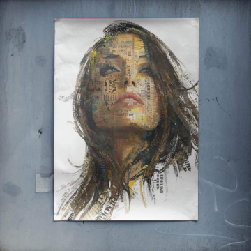 Portrait de femme abstrait - poster