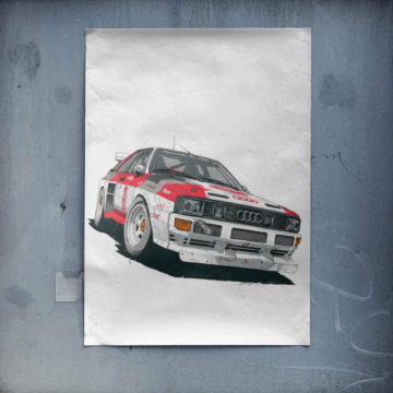 Audi Quattro Rally Sketch - plakat