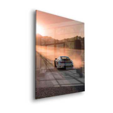 Porsche Desert Road Acrylic Glass Art