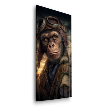 Aviator Chimp Porträt - Acrylglasbild