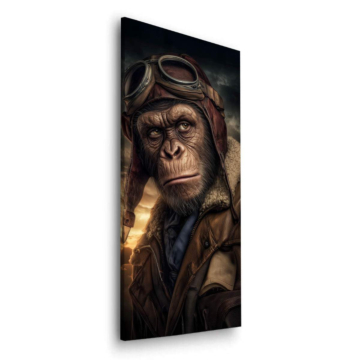 Aviator portret szympansa - obraz na dibondzie matowym