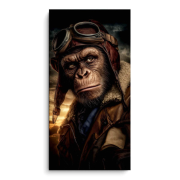 Aviator portret szympansa - obraz na matowym PVC