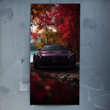Mercedes AMG Autumn Road Poster Art