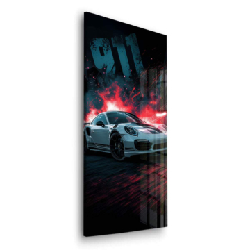 Porsche GT1 Red Smoke Acrylic Glass Art