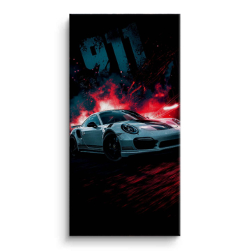 Porsche GT1 Red Smoke Canvas Art
