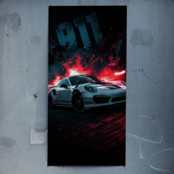 Porsche GT1 dans la fumée rouge - poster
