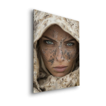 Retrato de mujer desierto guerrero - cuadro Dibond mate
