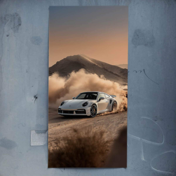 Porsche im Wüstenstaub - Poster