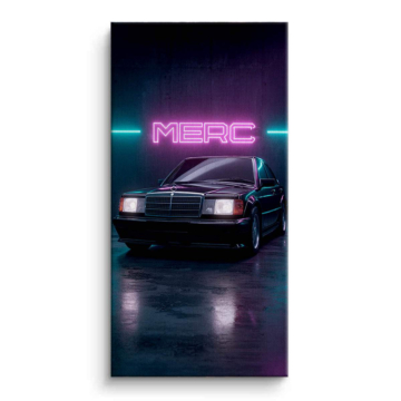 Mercedes Neon Merc Canvas Art