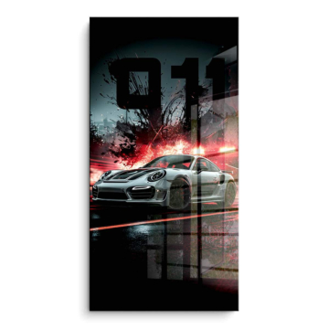 Porsche 911 Neon Number PVC Gloss Art