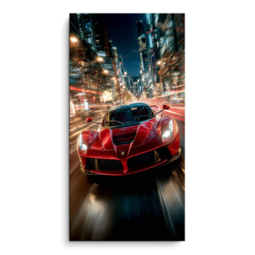 Ferrari miasto prędkość - obraz na matowym PVC