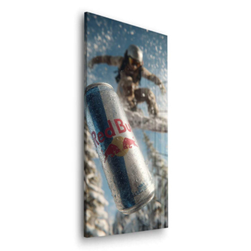 Red Bull Inspired Snowboard Acrylic Glass Art